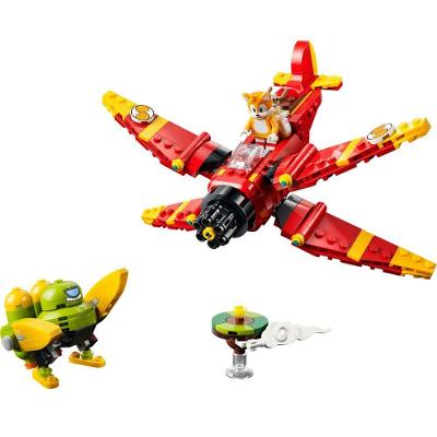 Conjunto de Construção Tornado-1 de Tails Avião Biplano com Asas Móveis Vermelho Lego 310 Peças