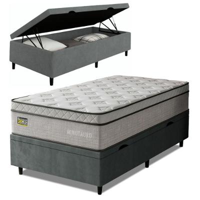 Cama Box Baú Colchão Solteiro Ortopédico D33 com Espuma D33 Branco Prince 88CM