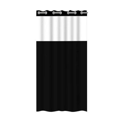 Cortina para Box de Banheiro PVC Resistente Antimofo Preta com Visor Vida Pratika