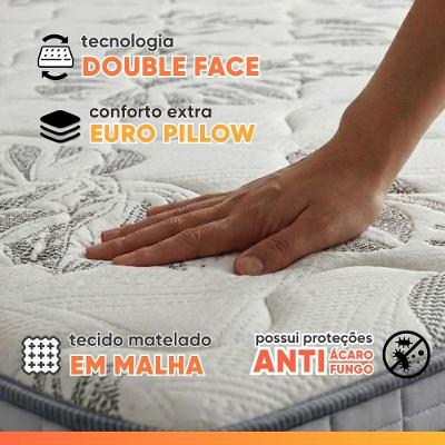 Colchão Solteiro Molas Ensacadas D33 Double Face 88x188x27CM Branco Hellen