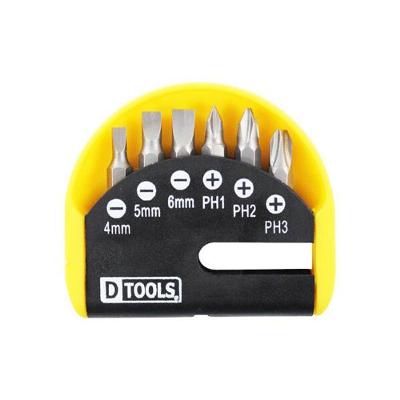 Dtools Jogo de Bits 6 Peças Fenda Phillips 4mm 5mm 6mm PH1 PH2 PH3