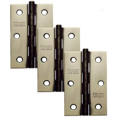 Dobradiça para Porta Silvana 3.1-2 Embutir Colonial Inox 3 Peças