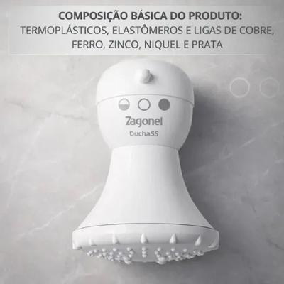 Ducha Elétrica SS 3T 5200W Instalação Prática Branca Zagonel 220V