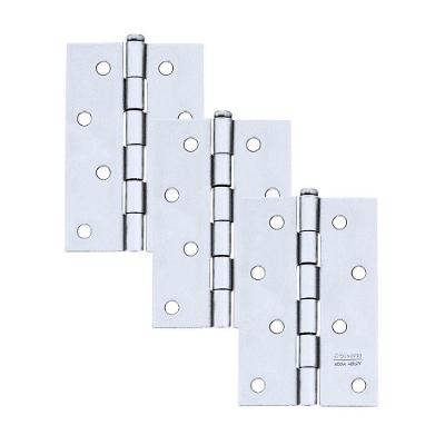 Dobradiça para Porta Silvana 4 sem Rolamento Americana 850 Embutir 25kg com 3 Peças Inox