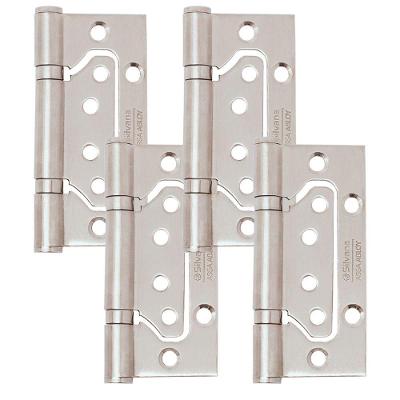 Dobradiça para Porta 884 com Rolamento Sobrepor Inox Escovado Silvana 4 Peças
