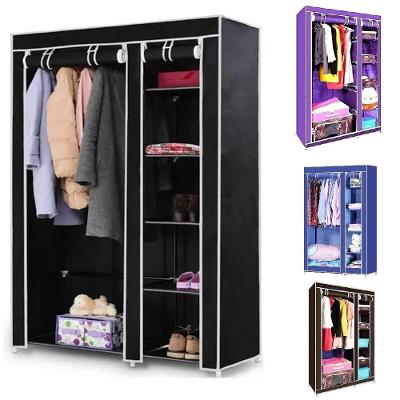 Guarda Roupa Solteiro Closet Portátil Compacto sem Portas sem Gavetas Metal Cinza Yeet 110CM
