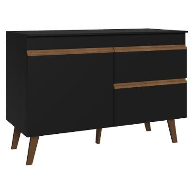 Balcão Pieta 2 Portas 1 Gaveta MDP 120CM Preto Madesa