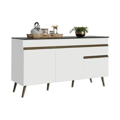 Balcão Florença 3 Portas 1 Gaveta MDP 150CM Branco Multimóveis