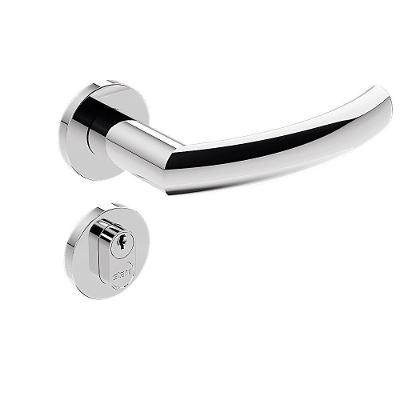 Fechadura Externa IX40 com Acabamento em Inox 304 Polido Roseta Redonda Inox Stam Metalúrgica 40MM