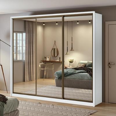Guarda Roupa Casal 3 Portas 6 Gavetas MDF Branco Móveis