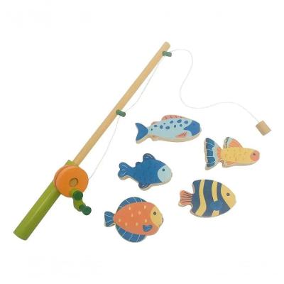 Brinquedo de Pescaria Kit Pescaria Madeira Sistema Magnético Newart Toys