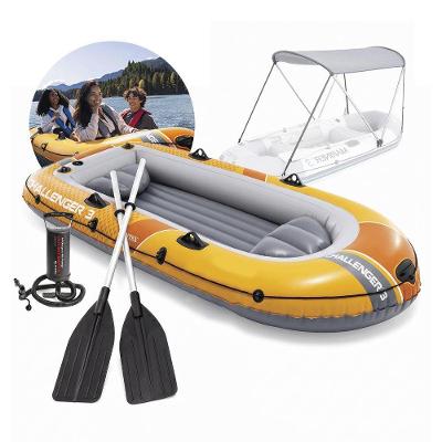 Bote Inflavel Challenger 3 Capacidade 3 Adultos 320kg Capota Intex