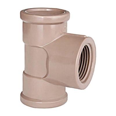 Kit 10 Tês Soldáveis com Rosca 25mm X 1-2 para Água Fria Marrom Plastilit PVC