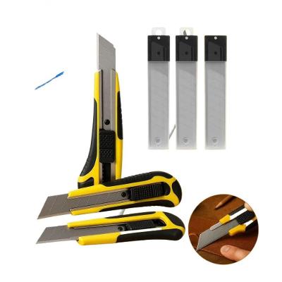 Kit Estilete 18mm Largo Emborrachado Profissional Gurumania Inox