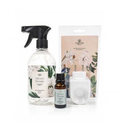 Kit Aromatizador Green Peonia Porcelana Branco Reserva Brasil 500ML 20ML