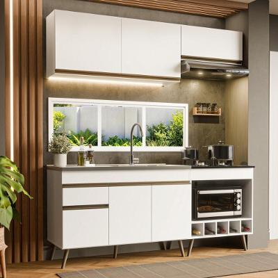Cozinha Completa Compacta Florença 6 Portas 1 Gaveta MDP 190CM Branca Multimóveis