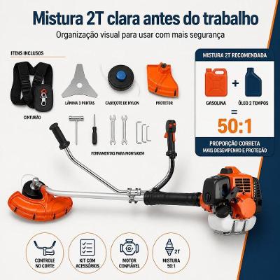 Roçadeira a Combustão 143RS para Mato Alto Uso Rural Profissional Husqvarna