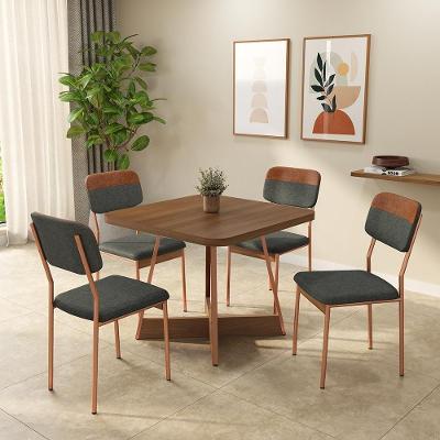 Conjunto Sala de Jantar Altima 4 Lugares Tampo MDP Rosê 90CM Móveis Carraro