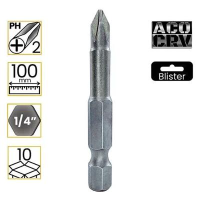 Ponta Phillips Ph2 Magnética Aço Cromo Vanádio 1-4 Vip Industrial