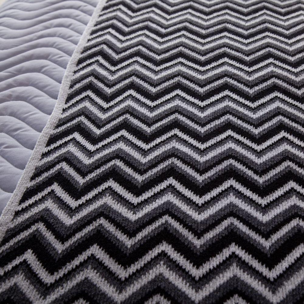 Kit De Peseira Com Almofadas Sthella Preto/Branco 03 Peças Fio Mousse - 5