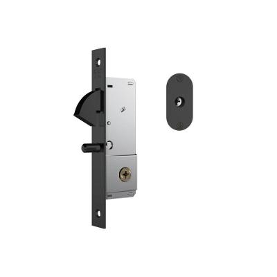 Fechadura de Porta de Correr Tetra 1940 com Chave por Chave Inox Preto Stam Metalúrgica