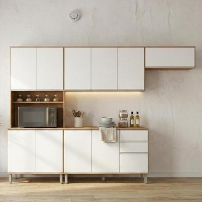 Cozinha Modular 4 Módulos 2 Gavetas MDP 279CM e Branco Lopas