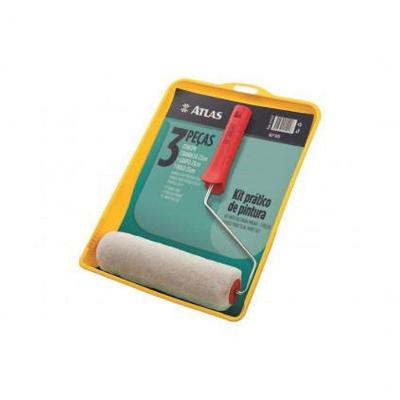 Kit de Pintura Prático 3 Peças Bandeja Garfo Rolo de Poliéster Atlas