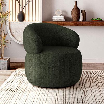 Poltrona Orgânica Eloah Funcional Atemporal Base Giratória Linho Premium Turco Verde