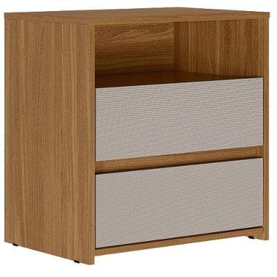 Mesa de Cabeceira Giardino 2 Gavetas MDP Moderno Marrom Demóbile