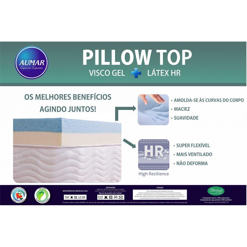Pillow Top Visco Nasa Gel + Látex HR Foam King 8cm - Aumar - 4