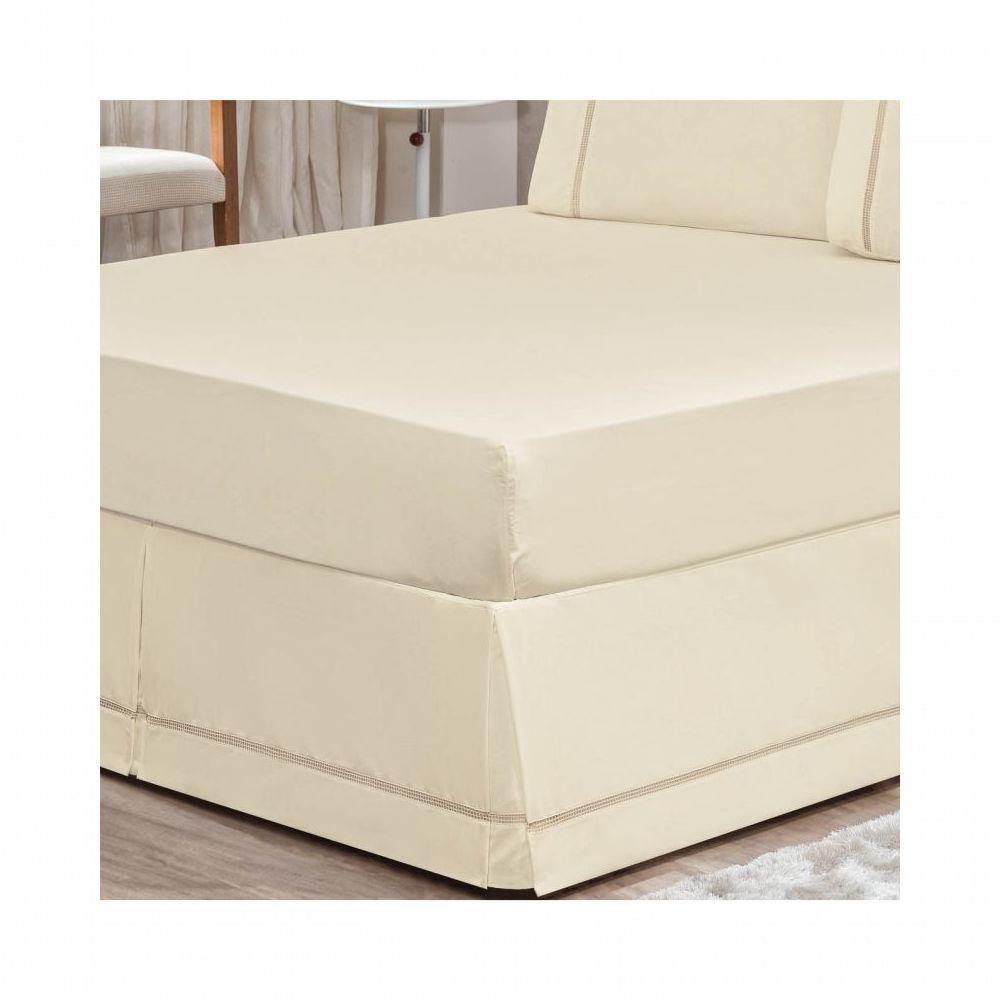 Saia para Cama Box Casal King 01 Peça Palha Bordados Ricardo - 2
