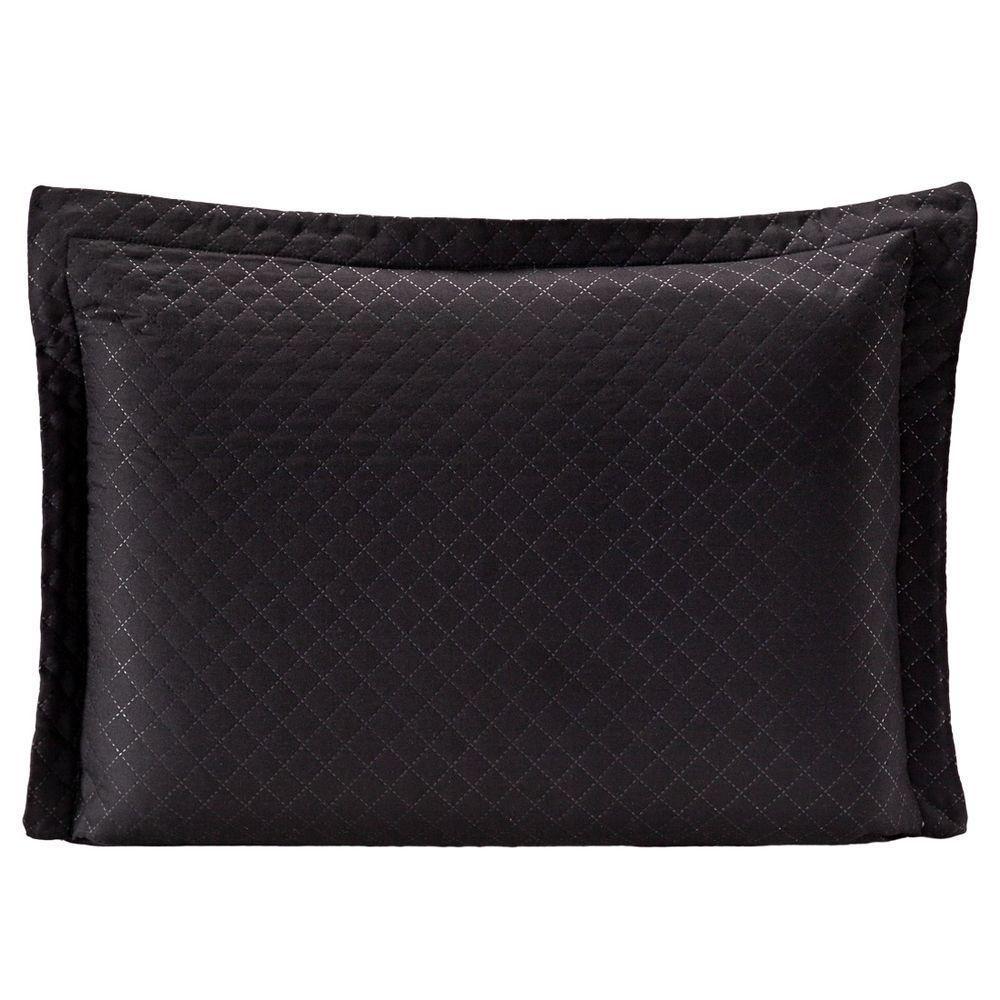 Porta Travesseiro Pratik Preto Avulso Dupla Face Com Zíper Microfibra - 2
