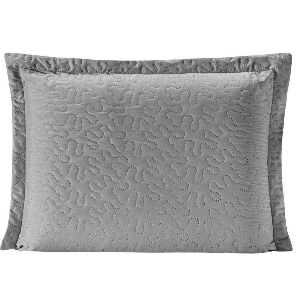 Porta Travesseiro Cinza azul Royal Dupla Face com Zíper - 2