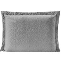 Porta Travesseiro Cinza azul Royal Dupla Face com Zíper