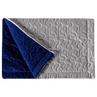 Porta Travesseiro Cinza azul Royal Dupla Face com Zíper - 5