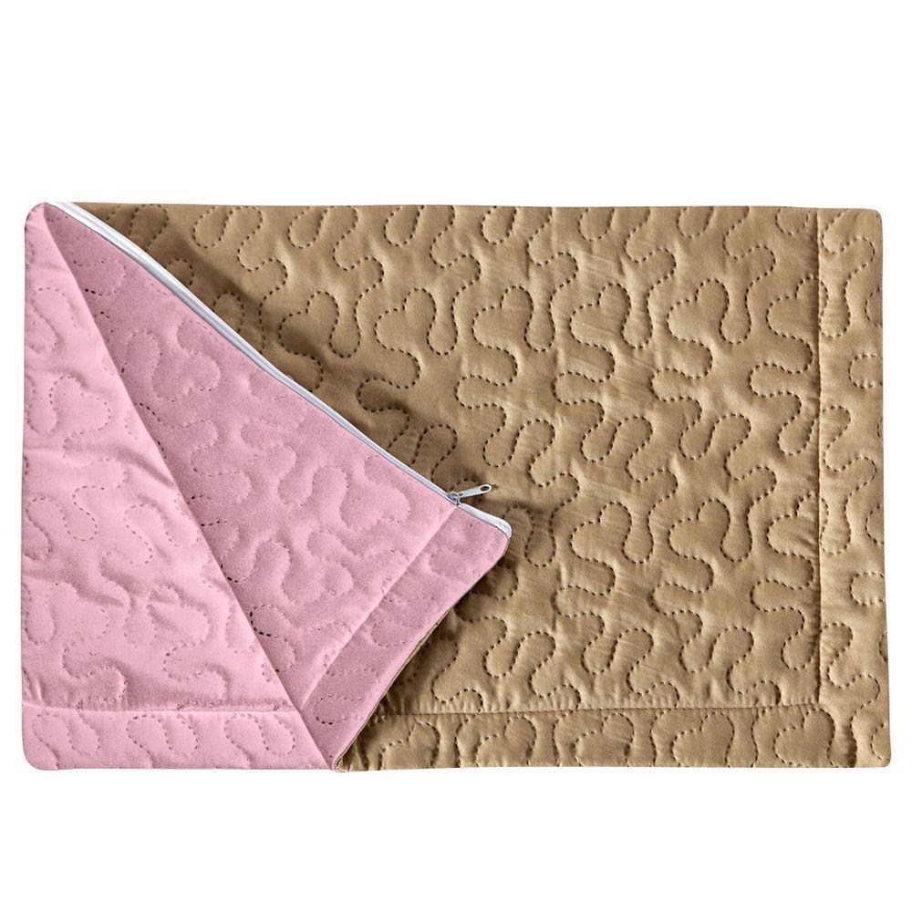 Porta Travesseir Rosa caqui Avulso Dupla Face com Zíper - 3