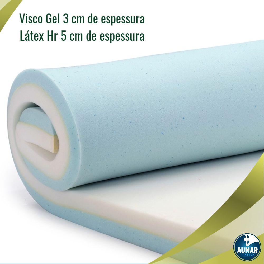 Pillow Top Visco Nasa Gel + Látex HR Foam Casal 8cm Aumar - 2