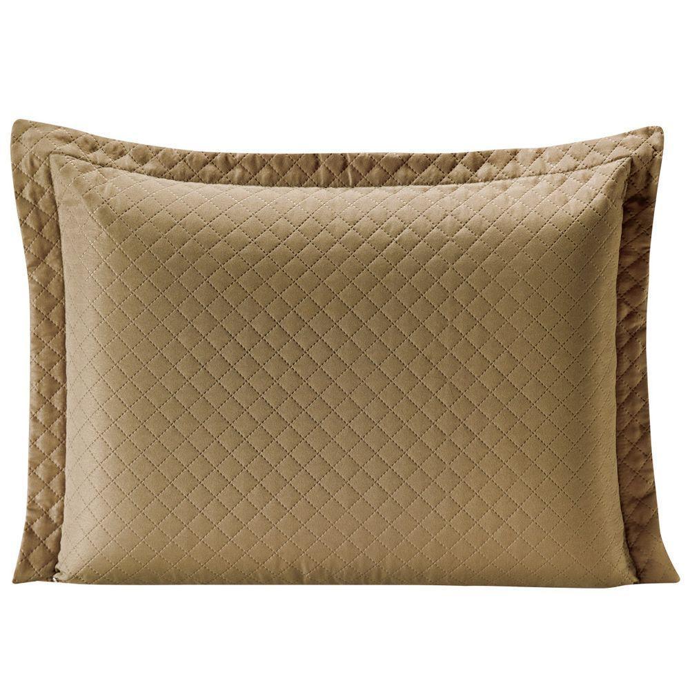 Porta Travesseiro Caqui branco Avulso Dupla Face com Zíper - 1