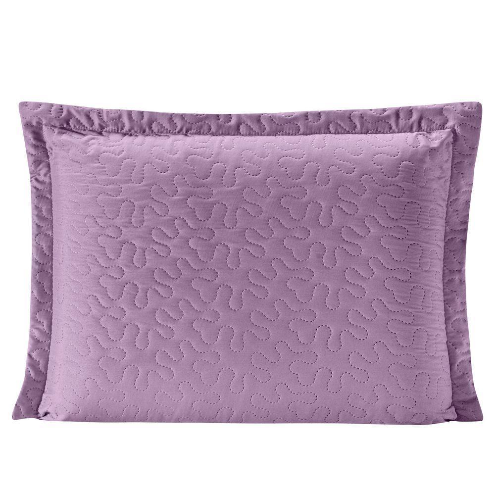 Porta Travesseiro Lilás rosa Avulso Dupla Face com Zíper - 1