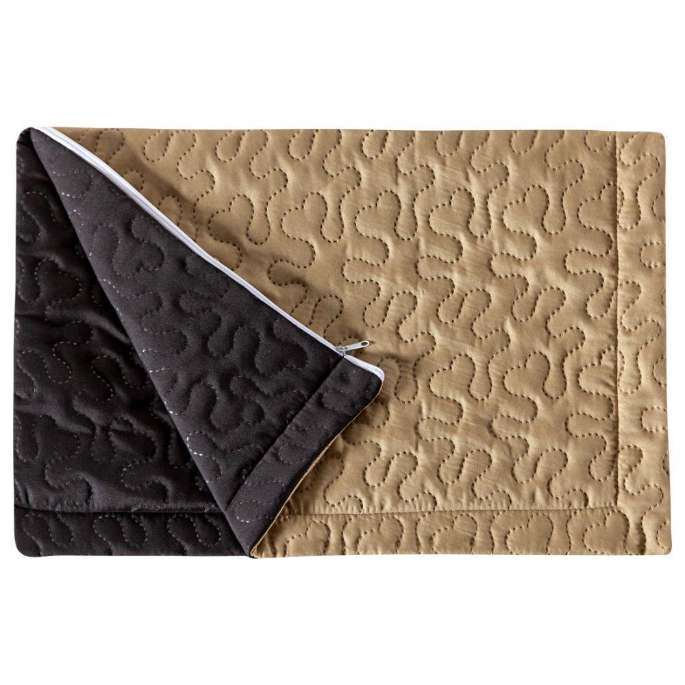 Porta Travesseiro Caqui preto Avulso Dupla Face com Zíper - 3