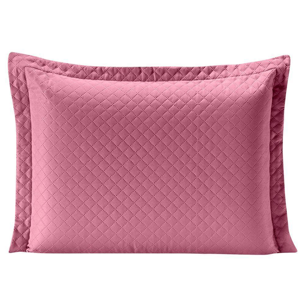 Porta Travesseiro Rosa branco Avulso Dupla Face com Zíper - 1