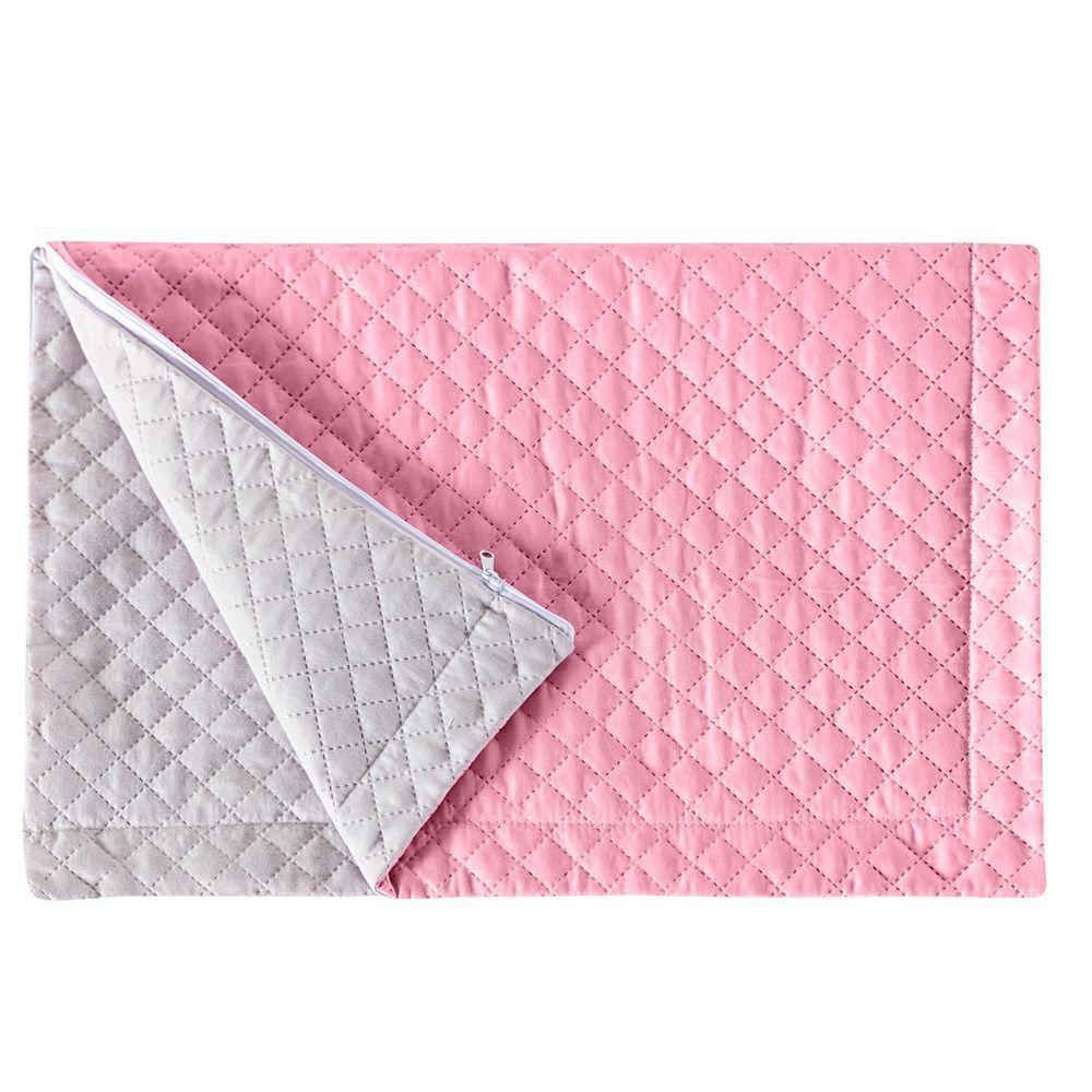 Porta Travesseiro Rosa branco Avulso Dupla Face com Zíper - 4