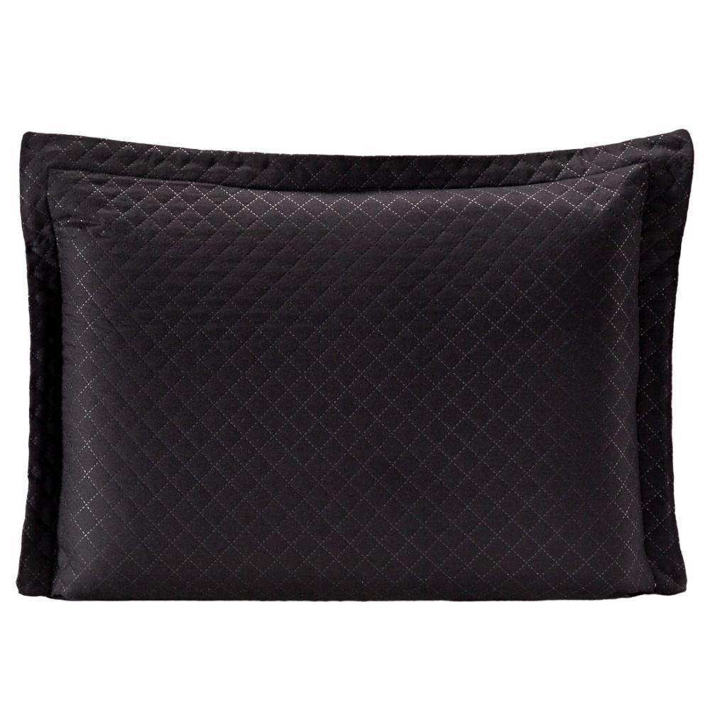 Porta Travesseiro Preto branco Avulso Dupla Face com Zíper - 2