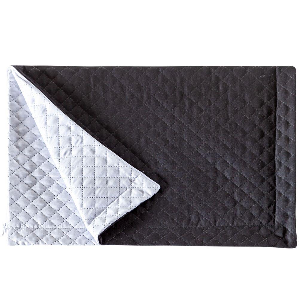 Porta Travesseiro Preto branco Avulso Dupla Face com Zíper - 4