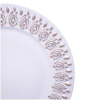 Sousplat Decorativo Branco Com Flores Em Rose 33cm - 5