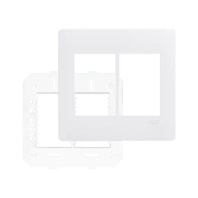 Placa Com Suporte Fame Habitat 4x4 Para 6 Módulos Horizontais Branca