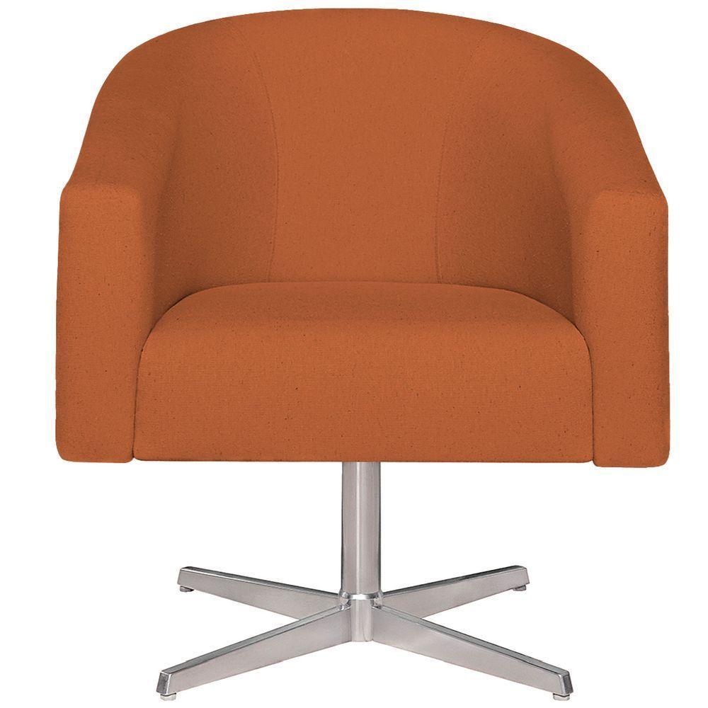 Kit 02 Poltronas Luiza Base Giratória De Metal Suede Terracota - 4