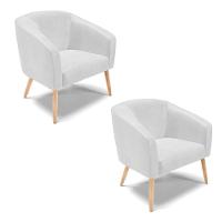 Kit 02 Poltronas no Branco Pés Palito D'rossi - 1