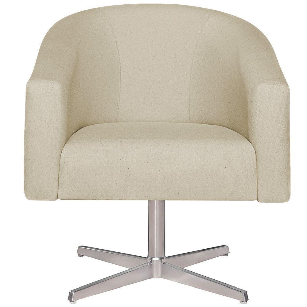 Kit 02 Poltronas Luiza Base Giratória De Metal Suede Azul Marinho - 10