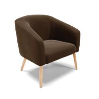 Kit 02 Poltronas Stella Suede Pés Palito Natural - D'rossi Cor Marrom